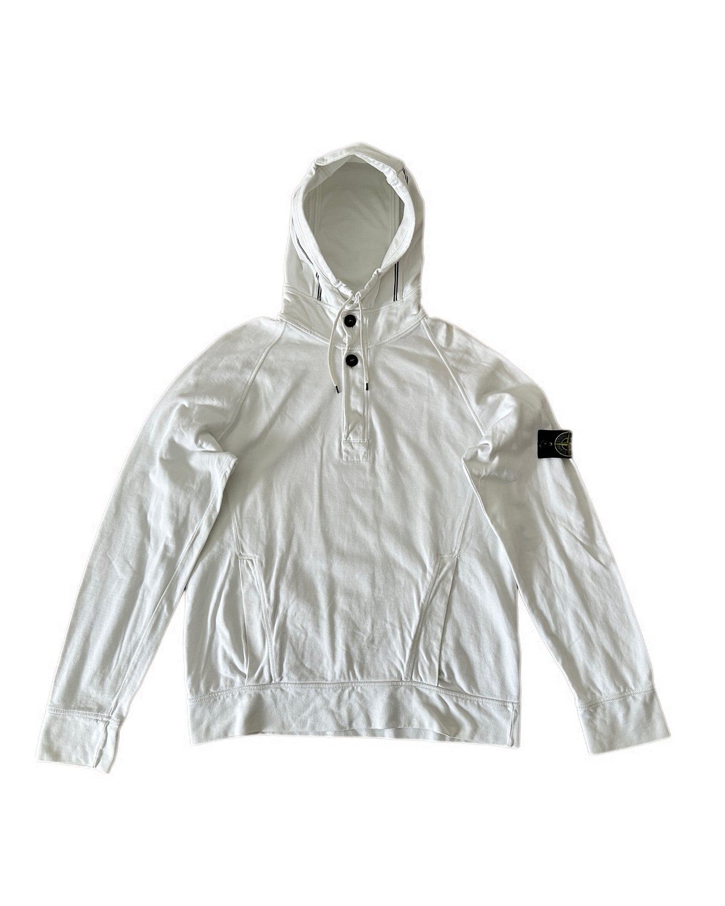 Stone Island 2009 White Hooded Sweatshirt - L - Made in Portugal