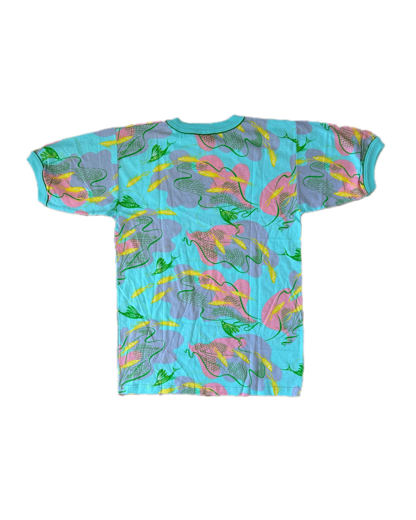 American System 1987 Vintage Sea Allover Print T-Shirt - L - Made in Italy