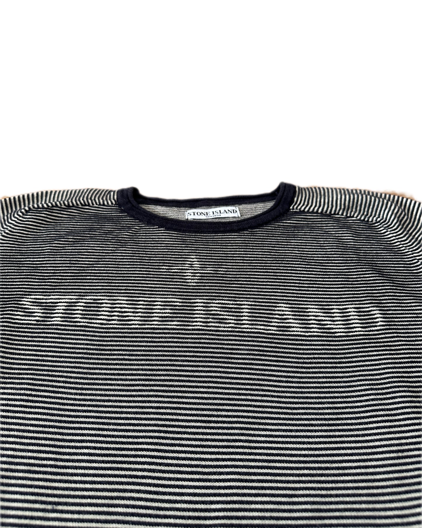 Stone Island 2009 Holographic Logo Mesh Badge 3D Knit Sweatshirt - L - Made in Italy