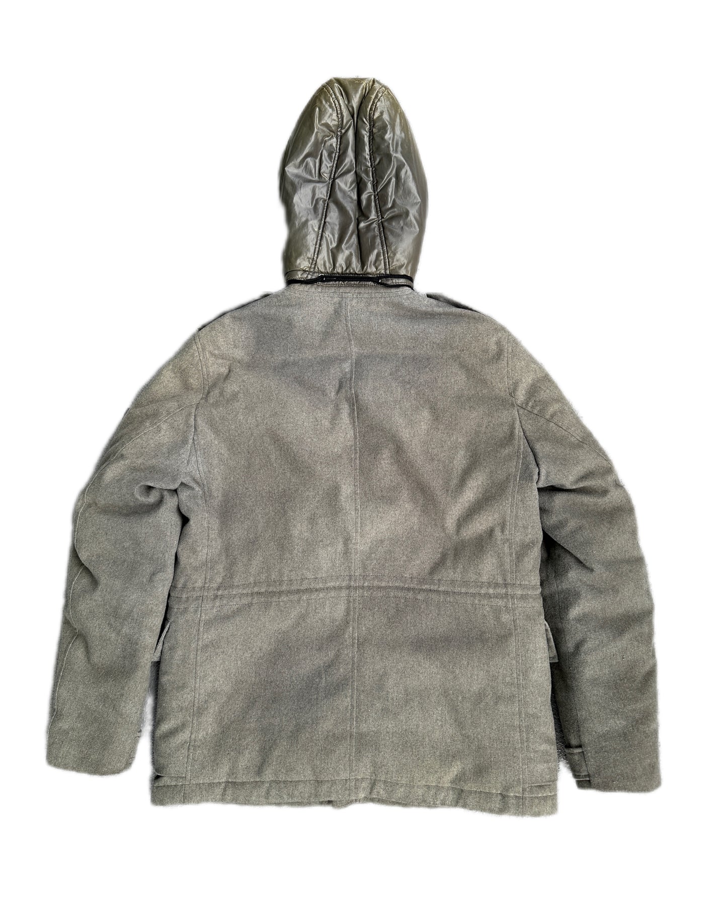 Stone Island 2014 Ice Jacket Wool Blend Down Parka Grey - L