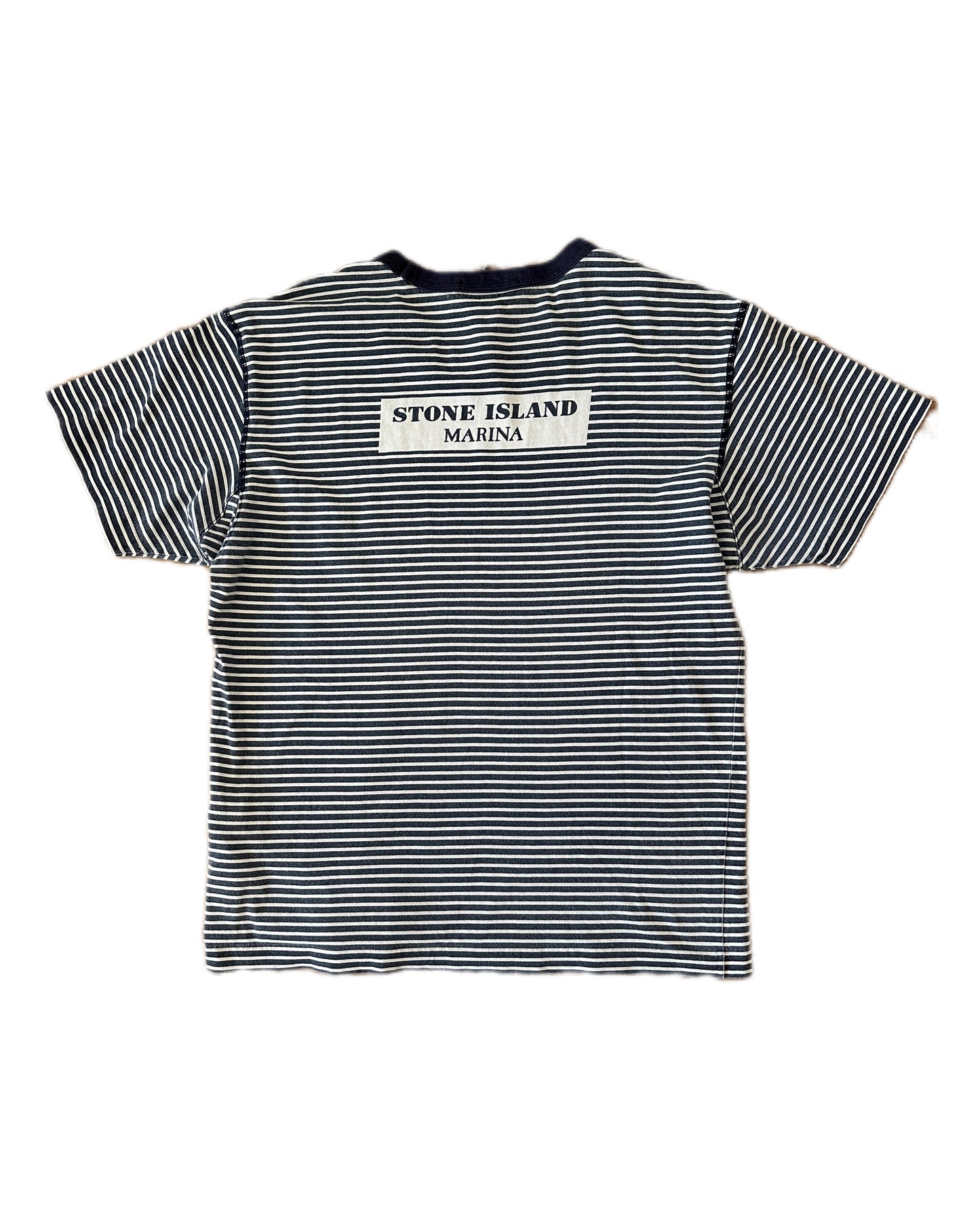 Stone Island Marina 2019 Navy Striped T-Shirt - XL (fits L)