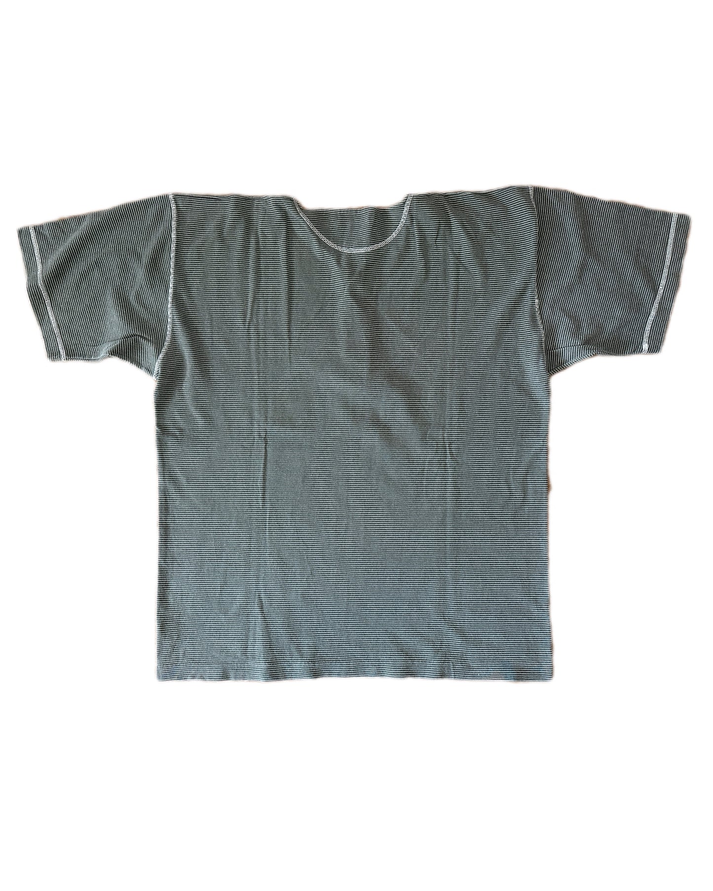 Stone Island Marina 1989 Vintage White/Green Striped Henley T-Shirt - XL - Made in Italy