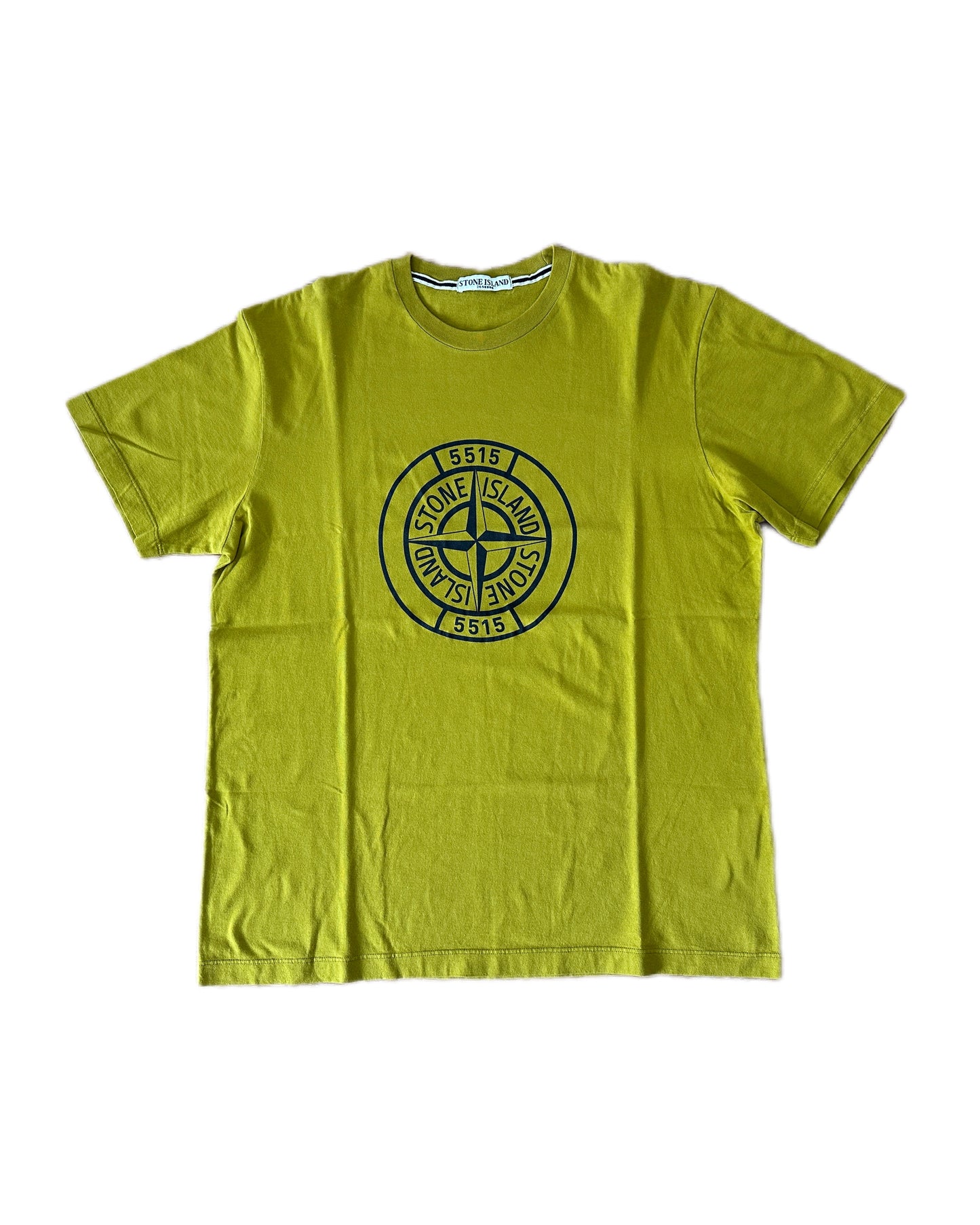 Stone Island 2011 Logo Print Mustard T-Shirt - XXL - Made in Italy