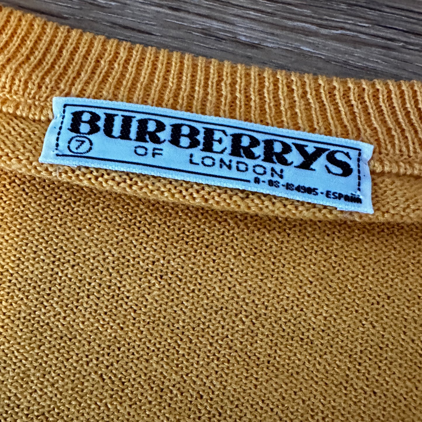 Burberrys Vintage 80s V-Neck Sweater - Deadstock - 7 / XL - Made in Spain