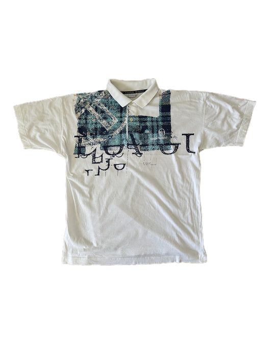 Sergio Tacchini 1992 Graphical Polo Shirt - VI / L
