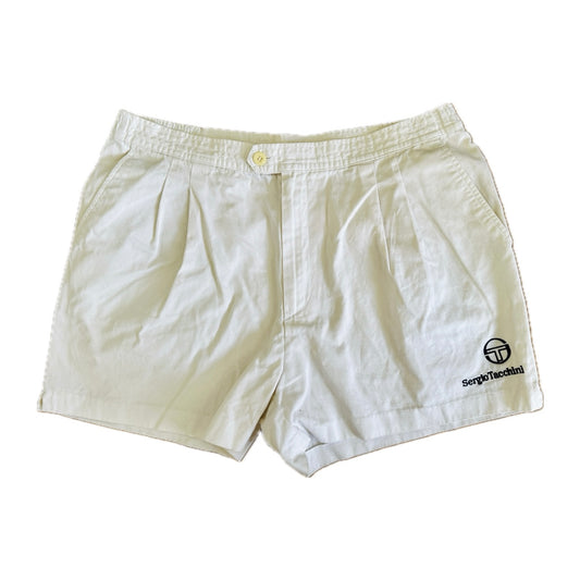 Sergio Tacchini 80s Vintage White Tennis Shorts - M - Made in Italy