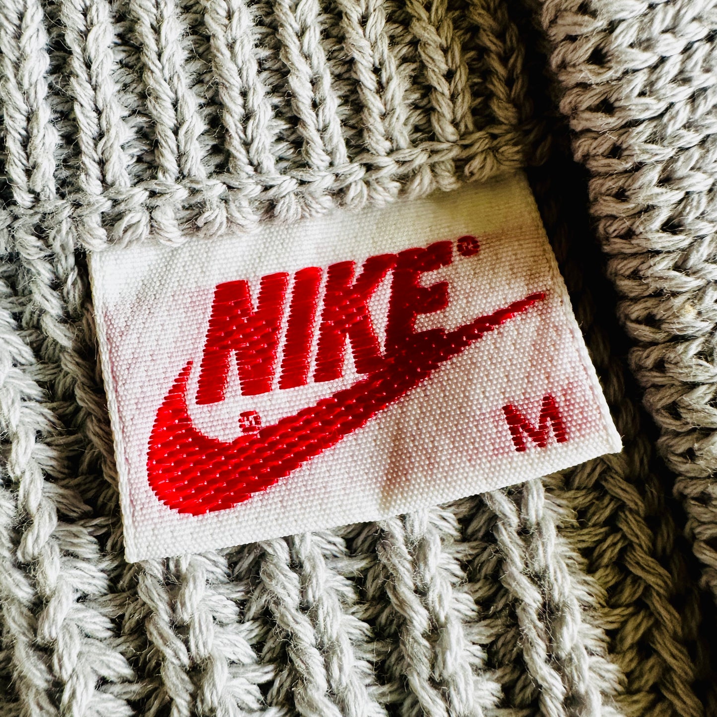 Nike 1986 Vintage Tennis Slip-Over Knit Sweater Grey - M - Made in Portugal