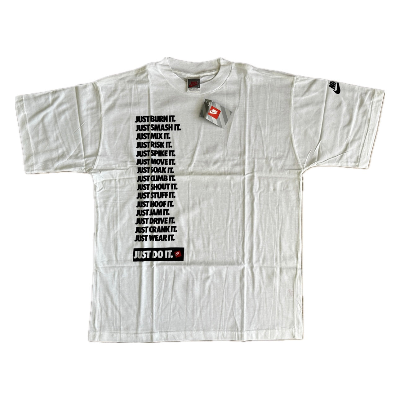 Nike 1988 Vintage Just Burn It Sample T-Shirt - White - L - Made in Portugal
