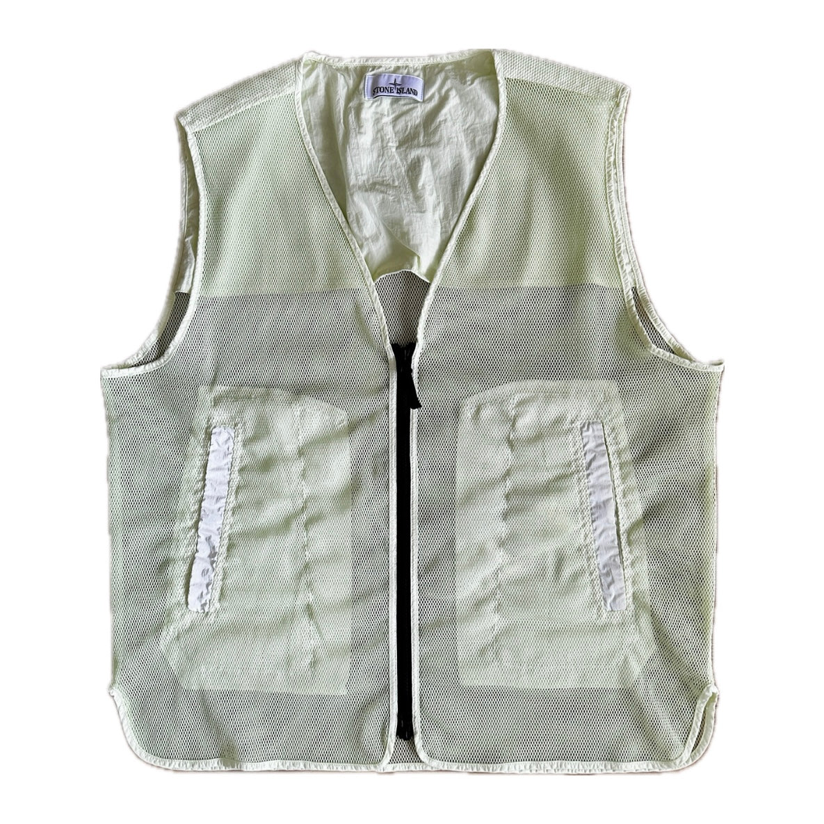 Stone Island Marina 2023 Nylon Mesh Rip Stop Prismatico Vest - Lemon - XL