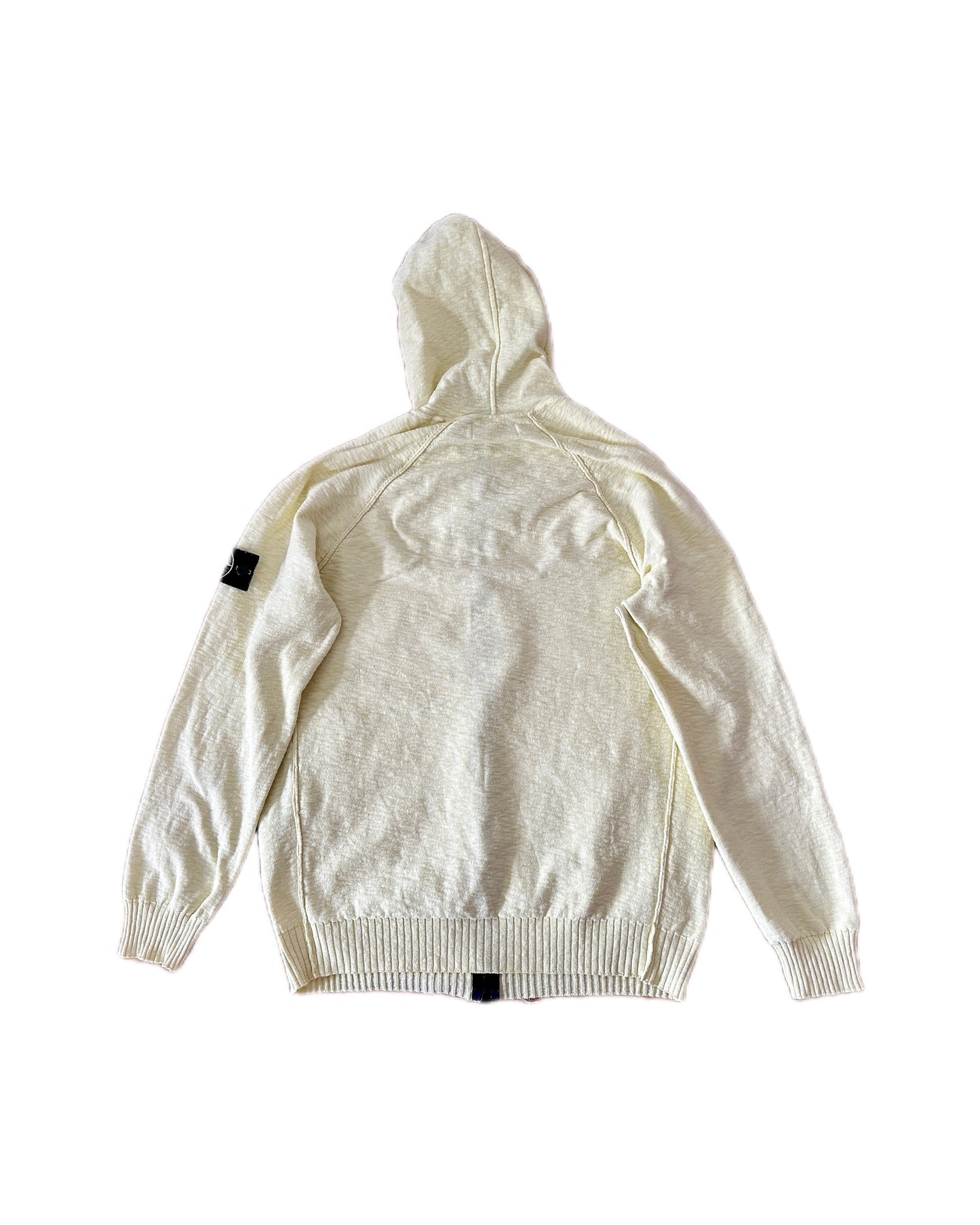 Stone Island 2019 Soft Cotton Knit Zip Vanilla Hooded Jacket - XXL