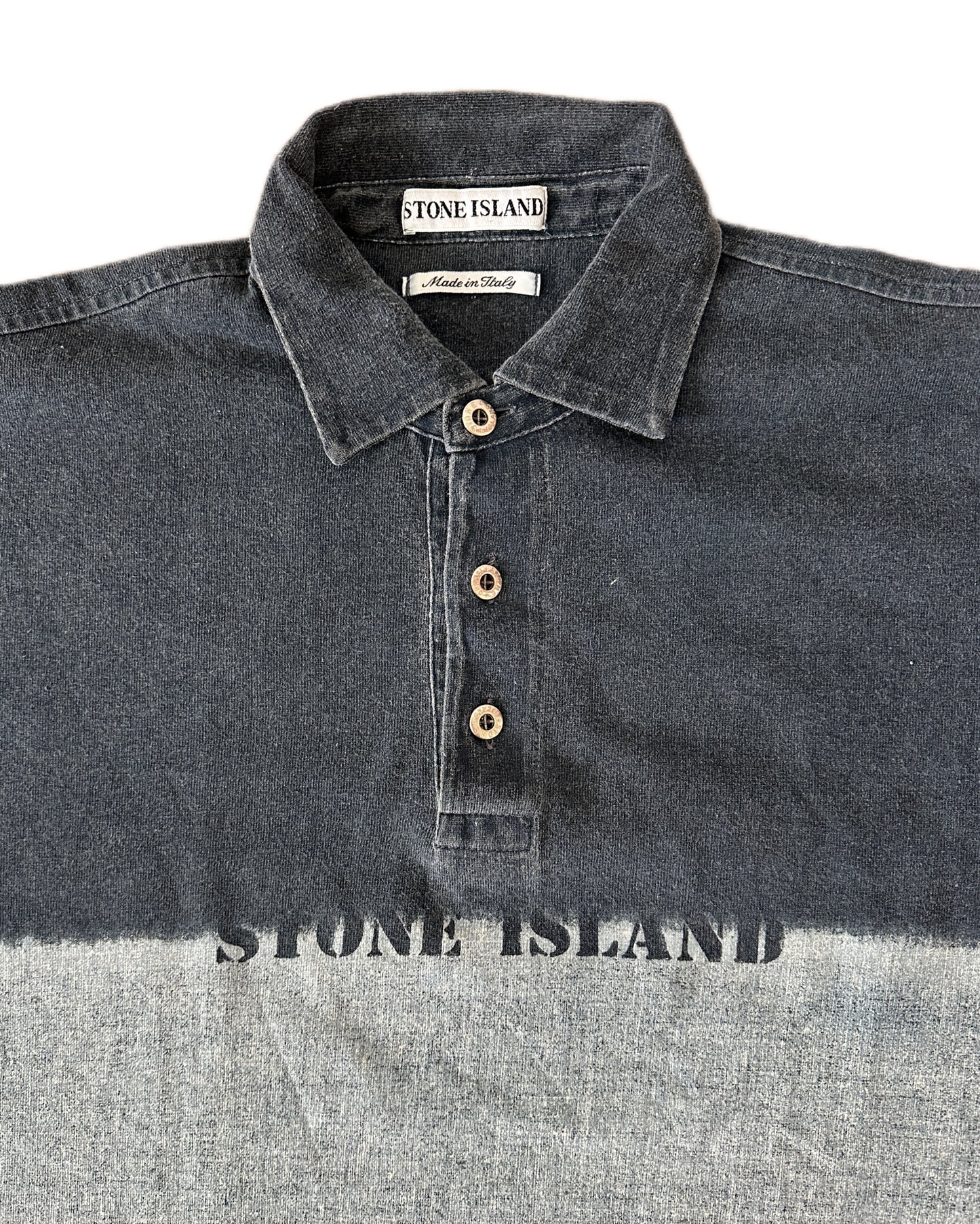 Stone Island 1995 Stencil Logo Polo Shirt - L - Made in Italy