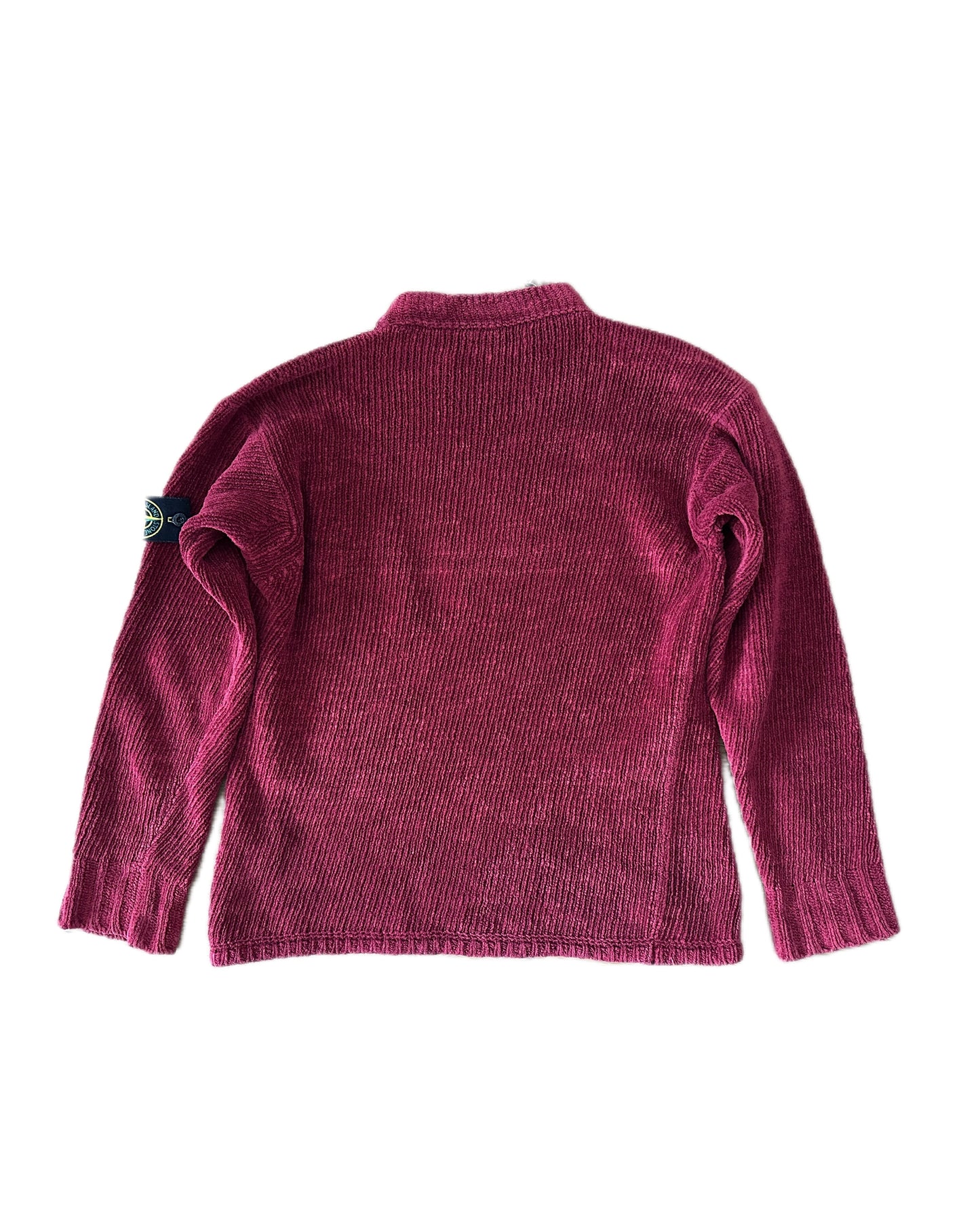 Stone Island 2001 Vintage Cotton Chenille Cherry Knit Sweater - L - Made in Italy