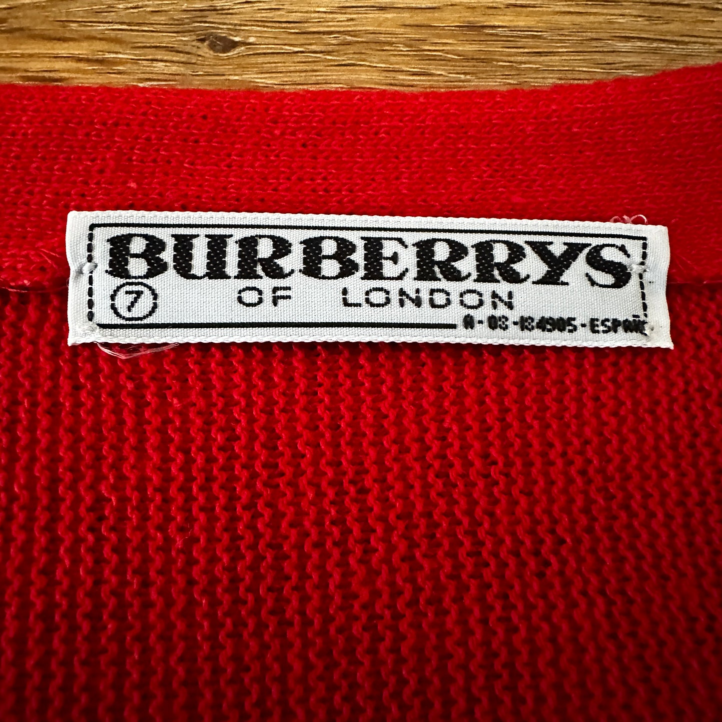 Burberrys Vintage 80s Cardigan Red - Deadstock - 7 / XL - Made in Spain