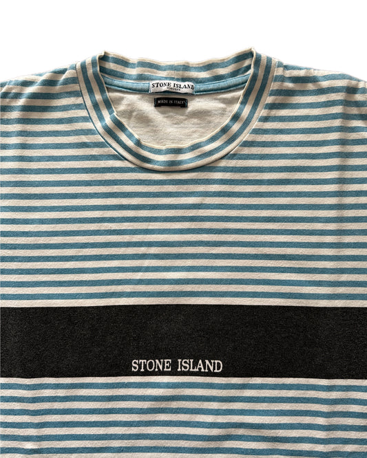 Stone Island 2004 Vintage Striped T-Shirt - L - Made in Italy