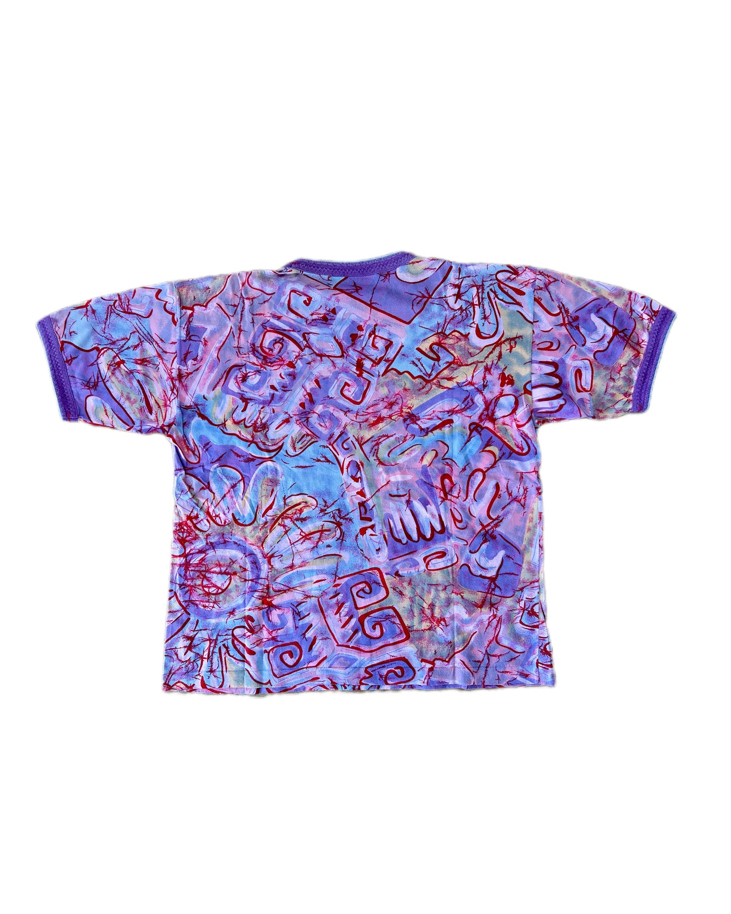 Best Company 1988 Vintage Purple/Red Allover Print T-Shirt - L - Made in Italy
