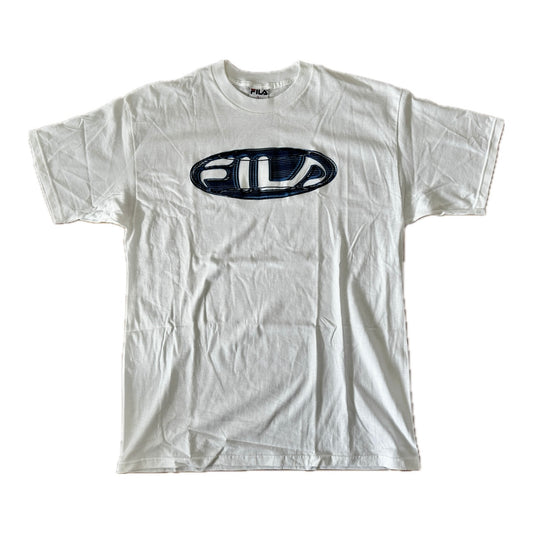 Fila Vintage 1994 White Front Logo T-Shirt  - L - Made in USA