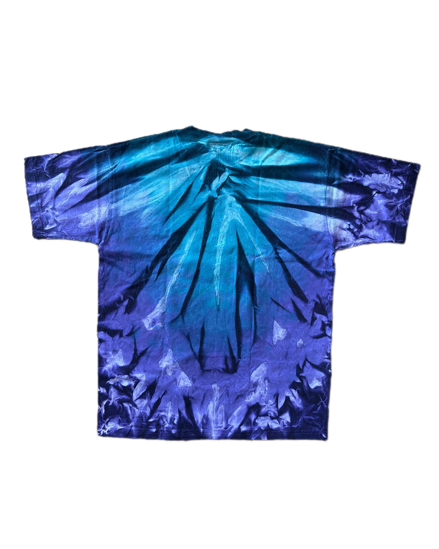Crocker USA Vintage 90s Bodybuilding Teal Purple Tie-Dye T-Shirt