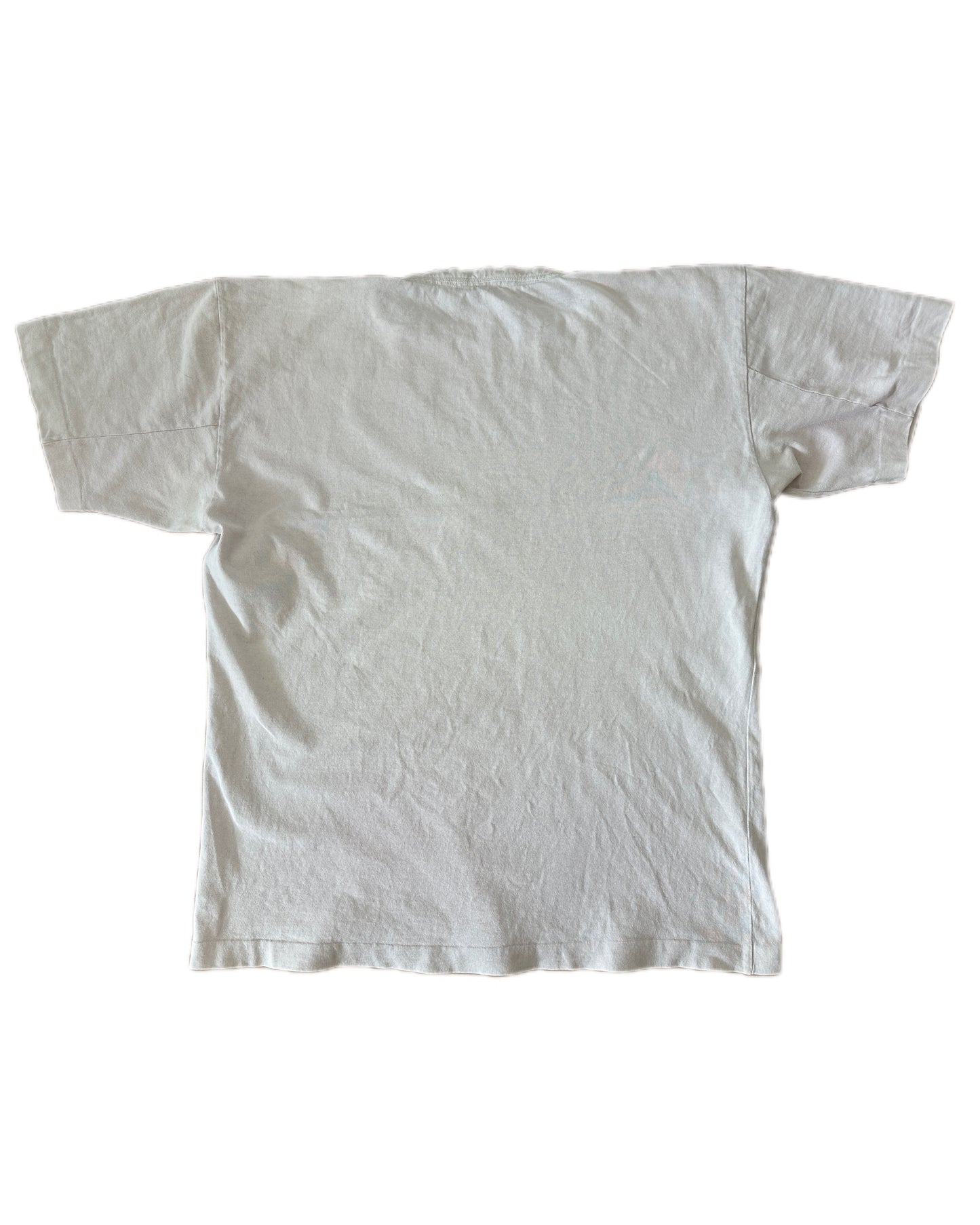 Stone Island Vintage 80s White T-Shirt Compass Embroidery Boatneck T-Shirt - XL - Made in Italy