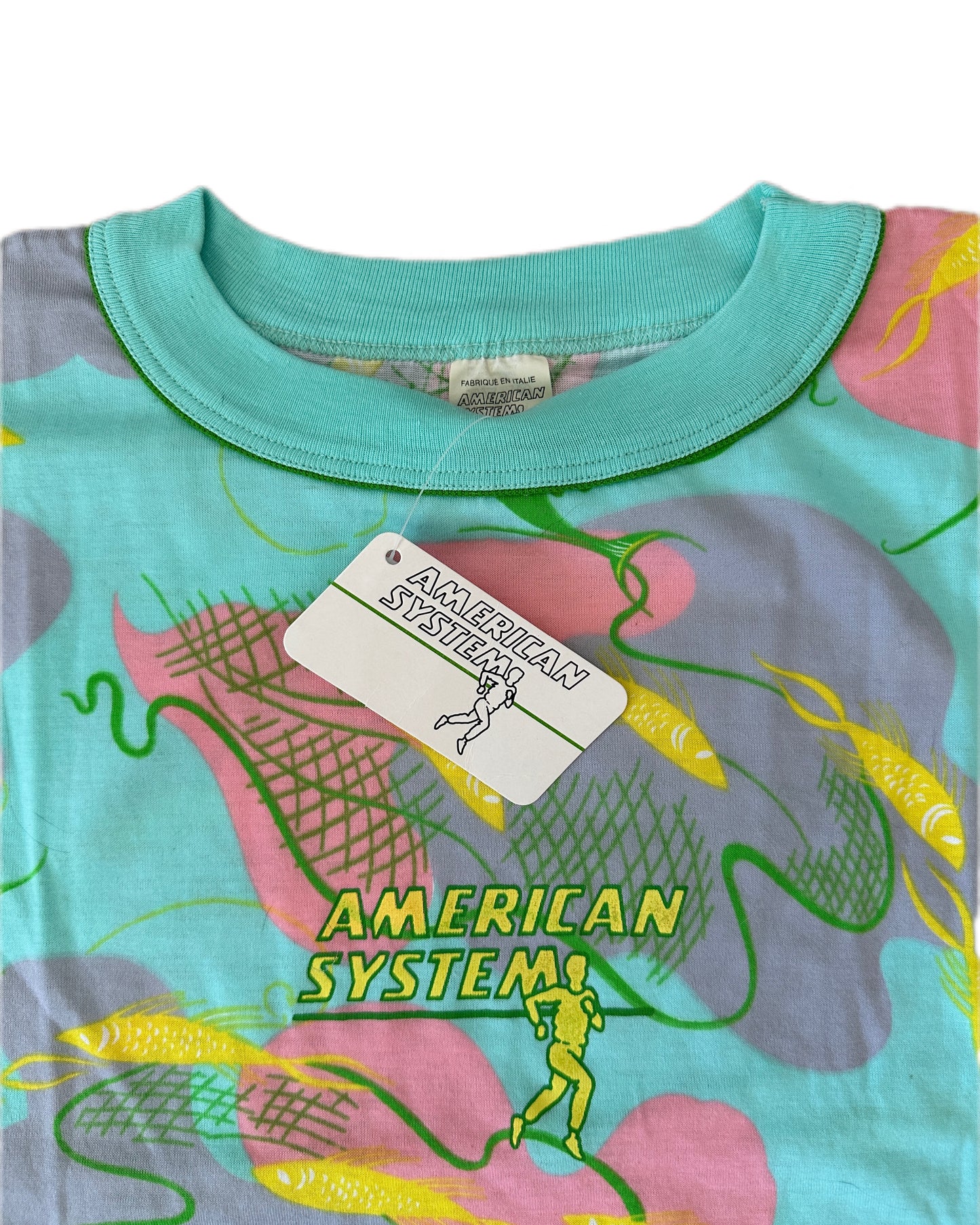 American System 1987 Vintage Sea Allover Print T-Shirt - L - Made in Italy