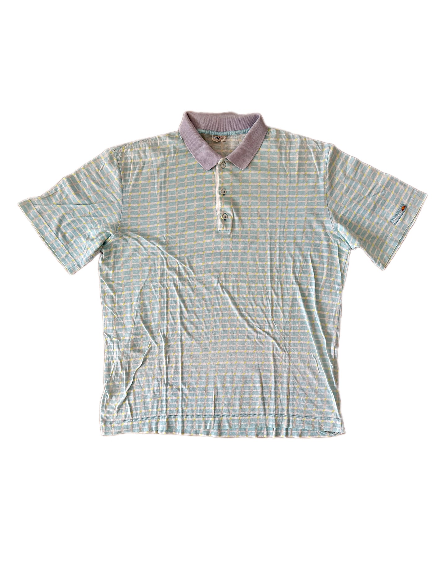 Ellesse Vintage 80s Light Blue Tennis Polo Shirt - M - Made in Italy