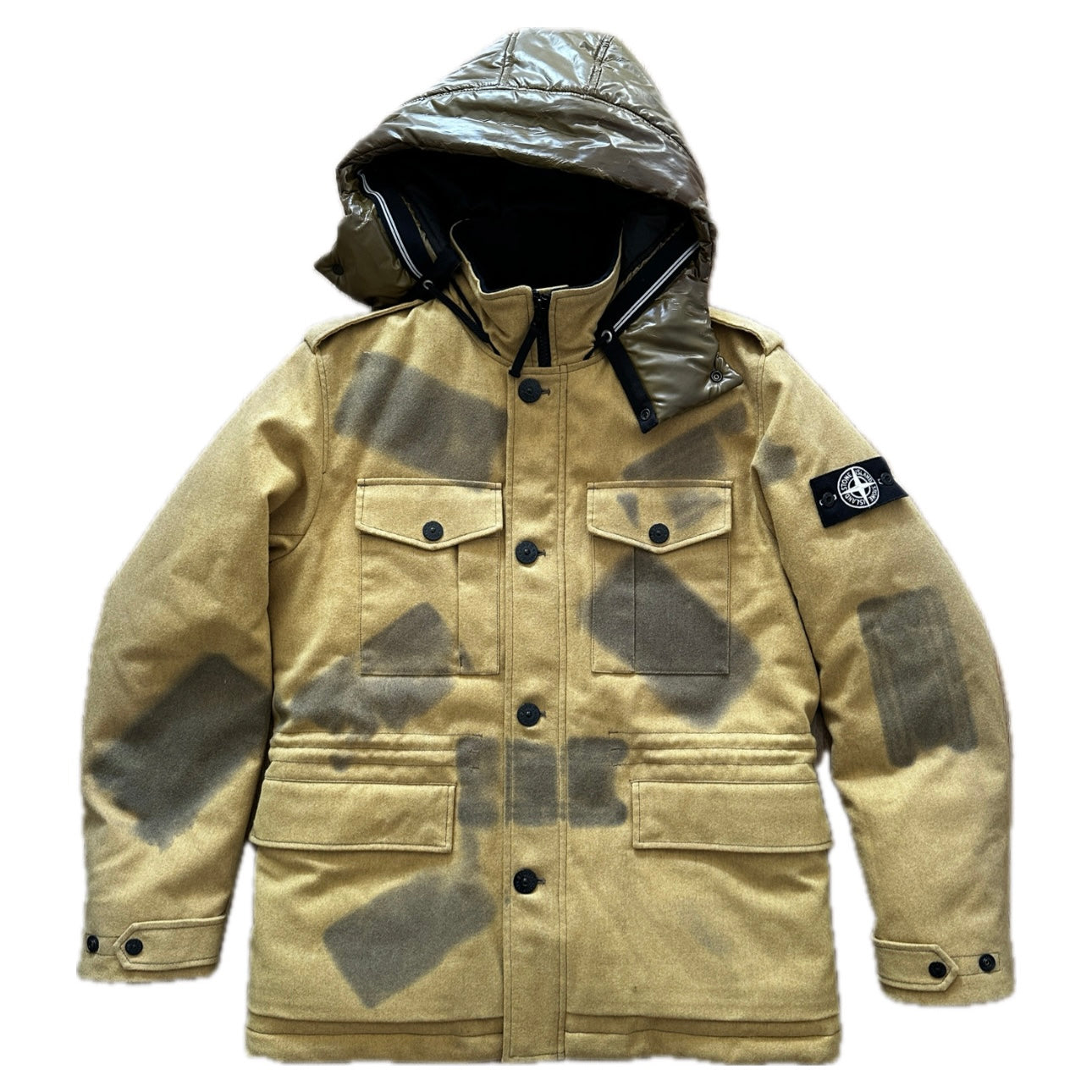 Stone Island 2014 Ice Jacket Wool Blend Down Parka - L
