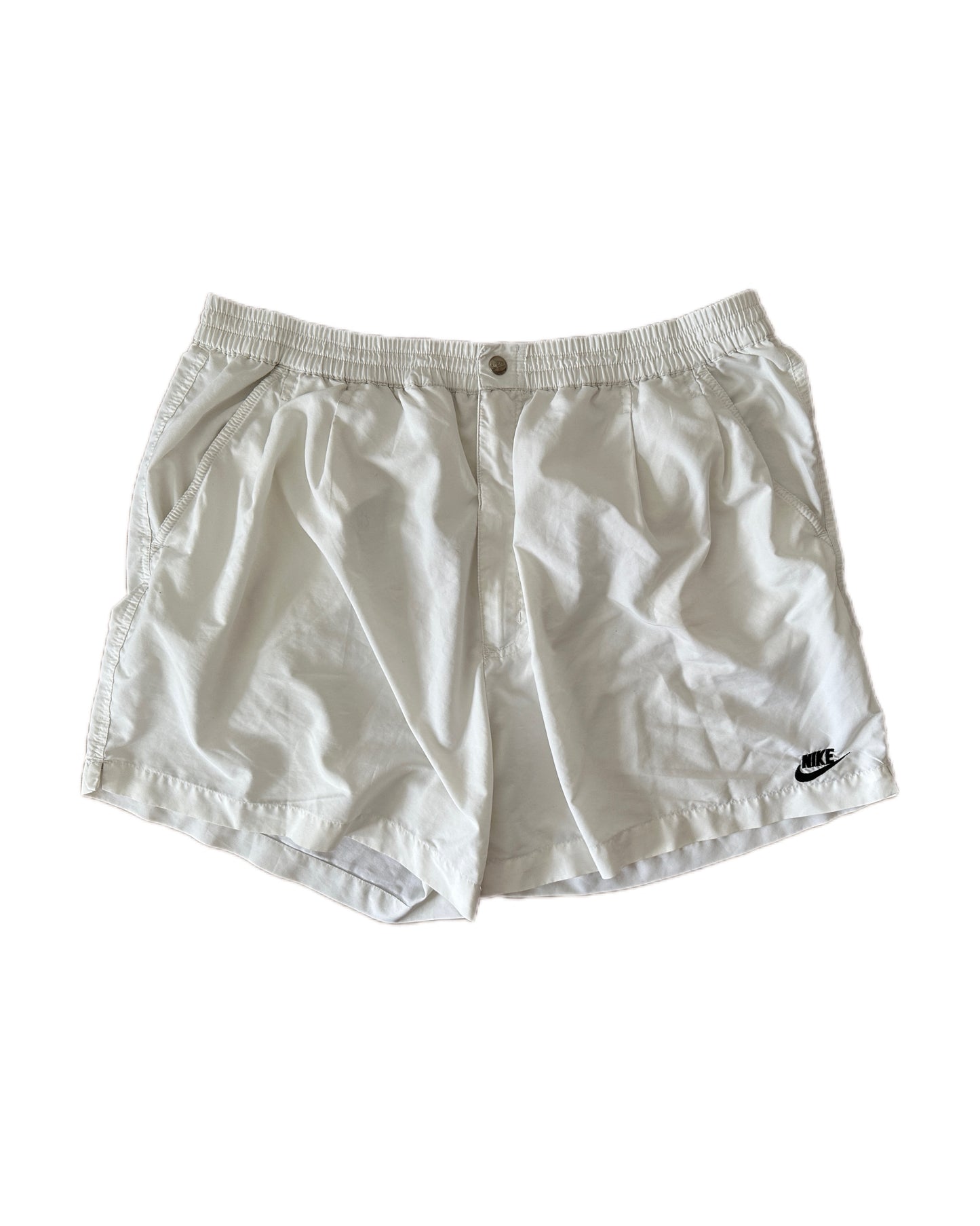 Nike 90s Vintage White Nylon Tennis Shorts - XXL