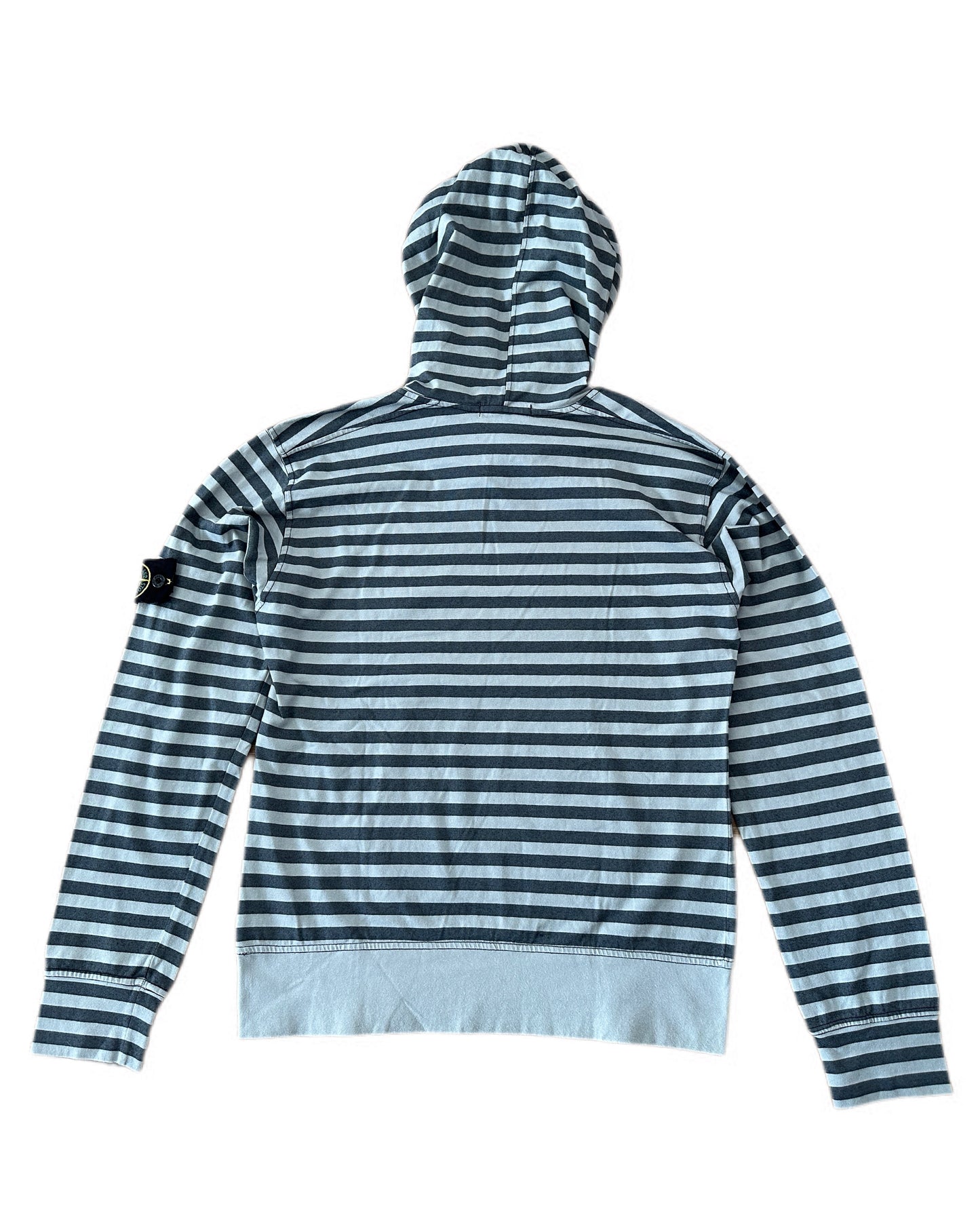 Stone Island 2008 Striped Light Hooded Sweatshirt - M - Made in Italy
