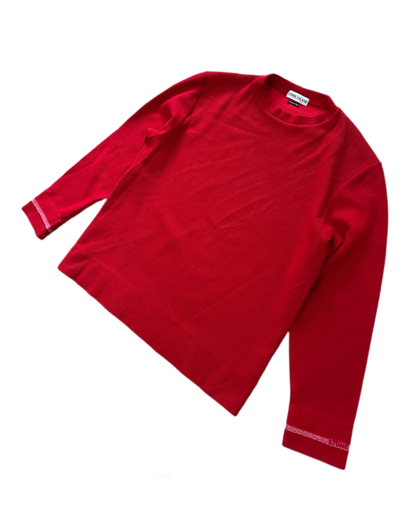 Stone Island 2000 Vintage Red Wool Knit Sweater - L - Made in Italy