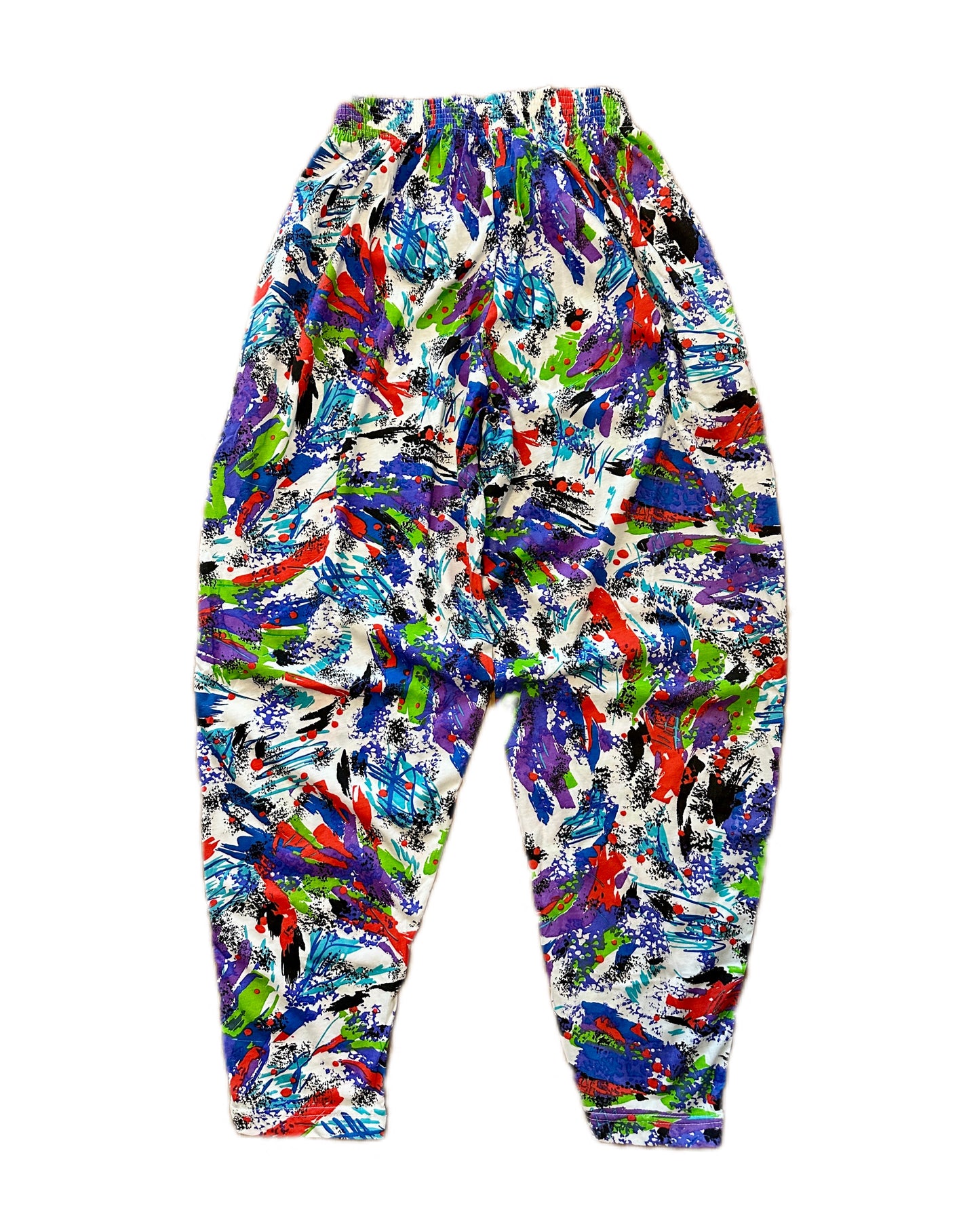 Firebird California USA Vintage 90s Bodybuilding Pants - Vibrant Pattern on White - M
