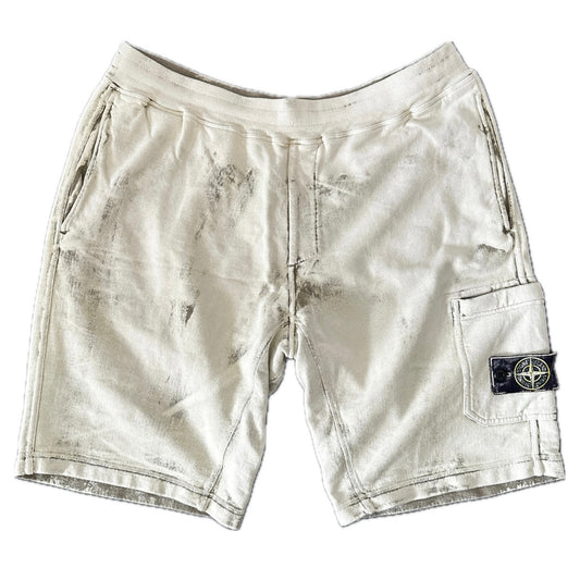 Stone Island 2017 Hand Corrosion Bermuda Fleece Shorts - XXL - Made in Italy