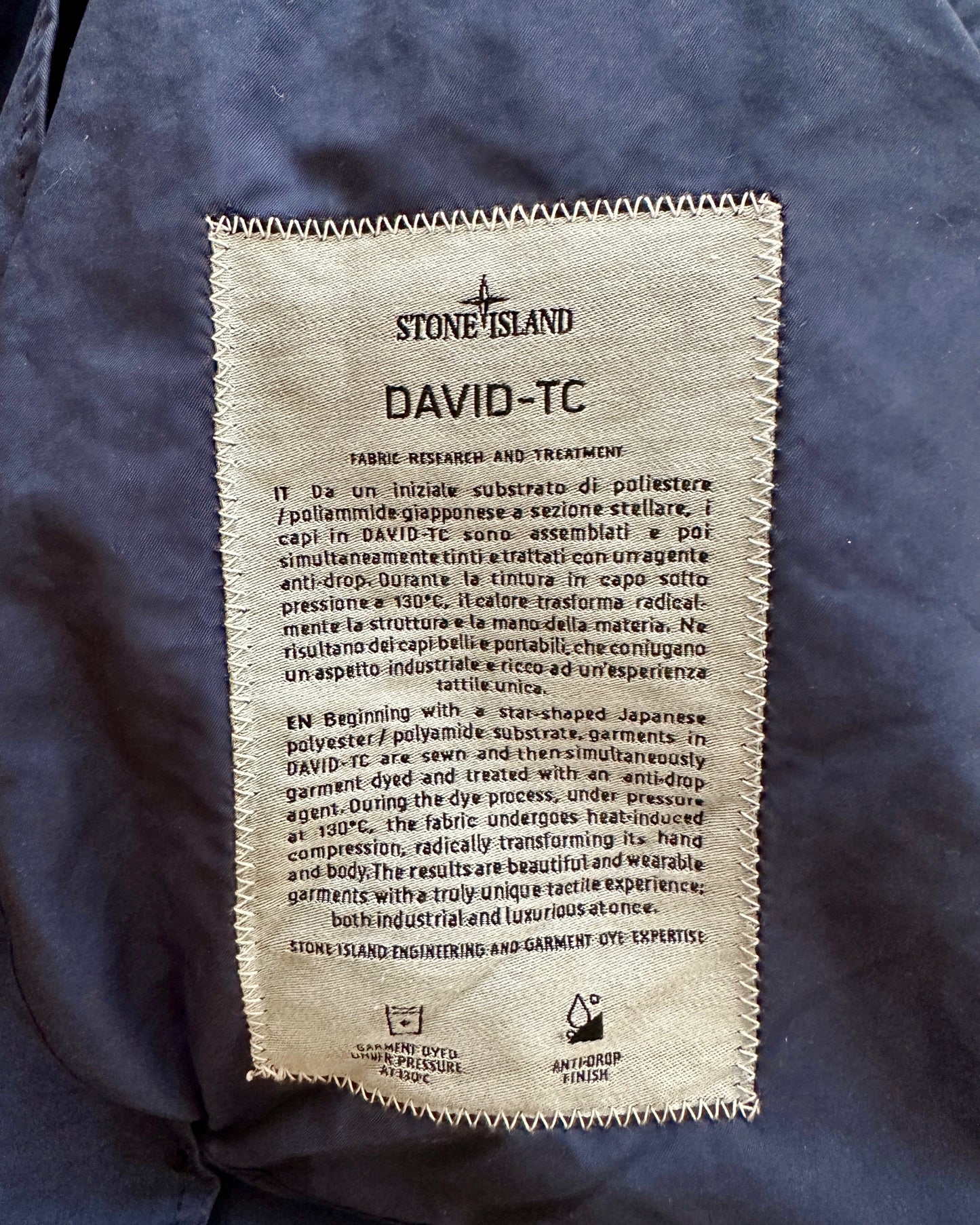 Stone Island 2019 David-TC Navy Parka Jacket - M - Made in Italy