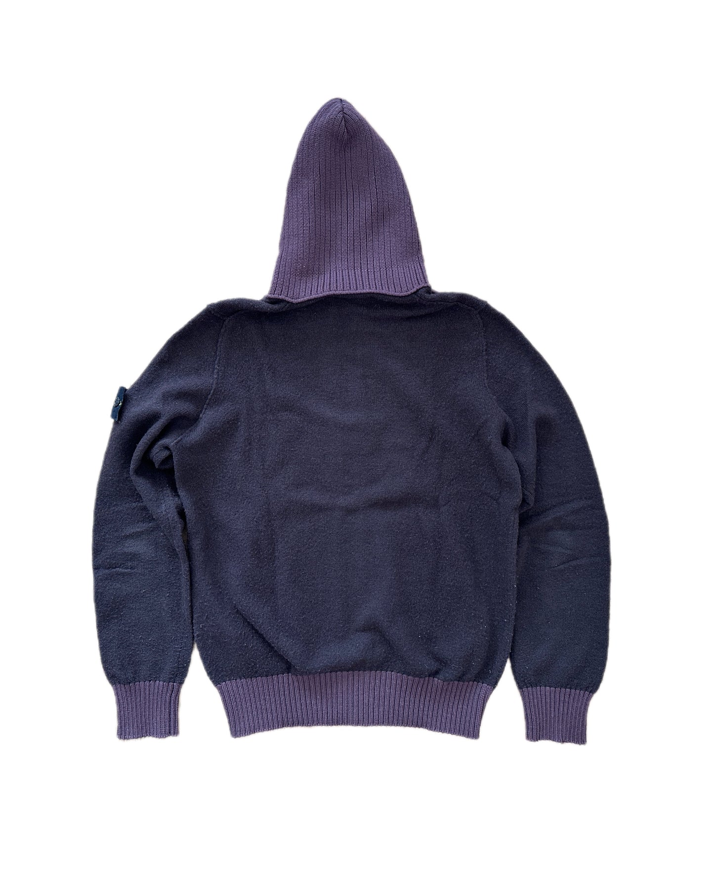 Stone Island 2015 Wool Knit Hooded Zip Sweat Jacket - M