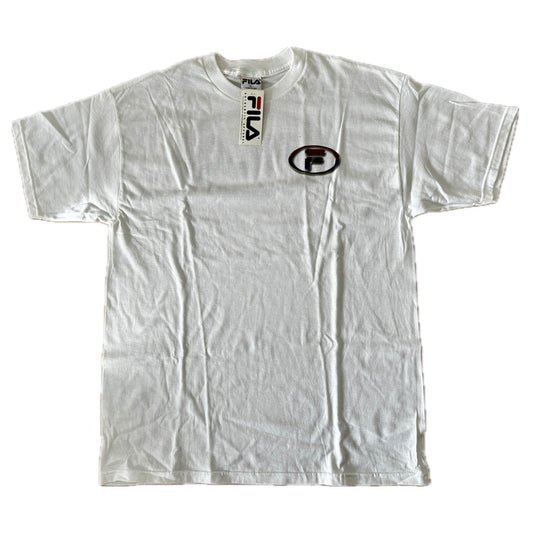 Fila Vintage 1994 White Pocket & Back Logo T-Shirt - L - Made in USA