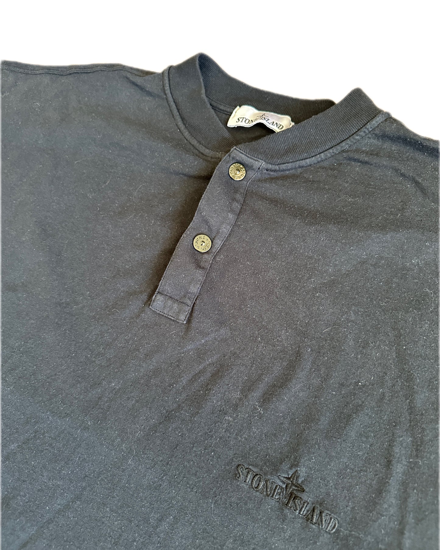 Stone Island 2024 Fissato Treatment Organic Cotton Henley T-Shirt - XXL - Made in Italy