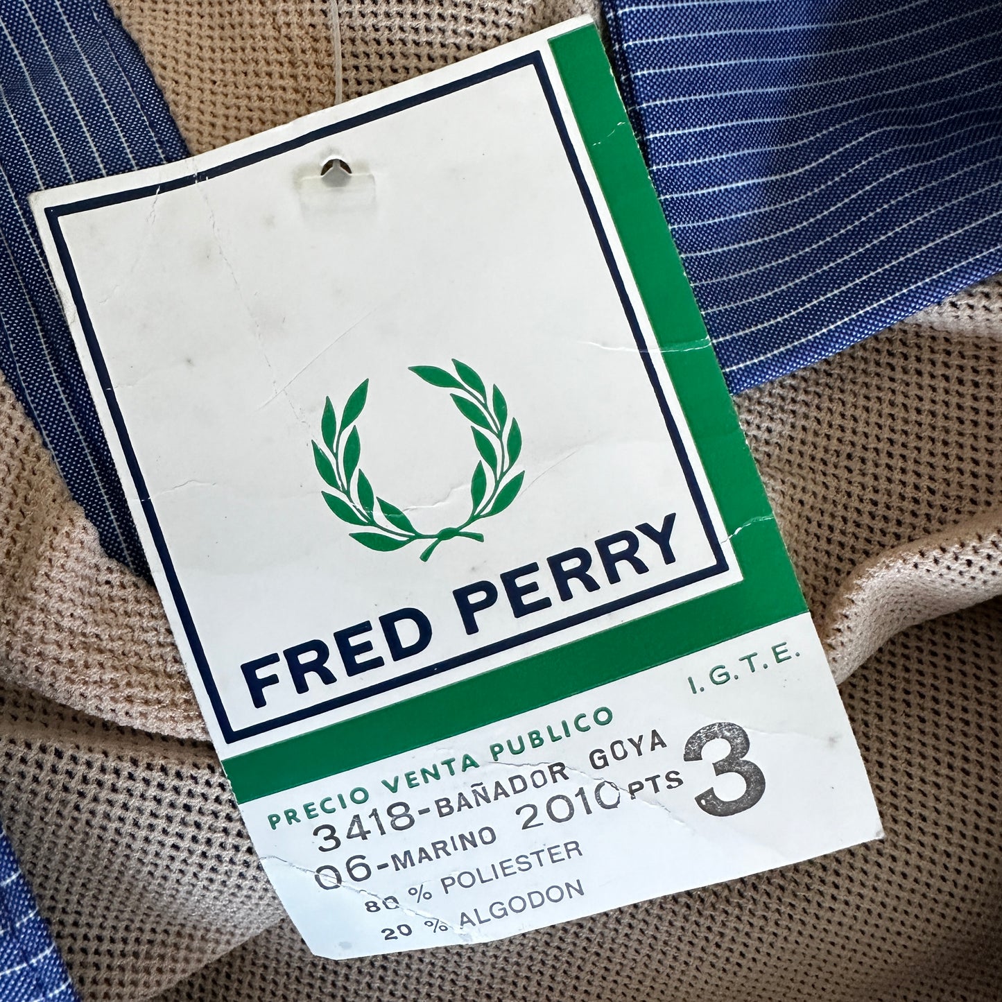 Fred Perry 80s Vintage Navy Pinstripe Shorts - 3 / S - Made in Spain