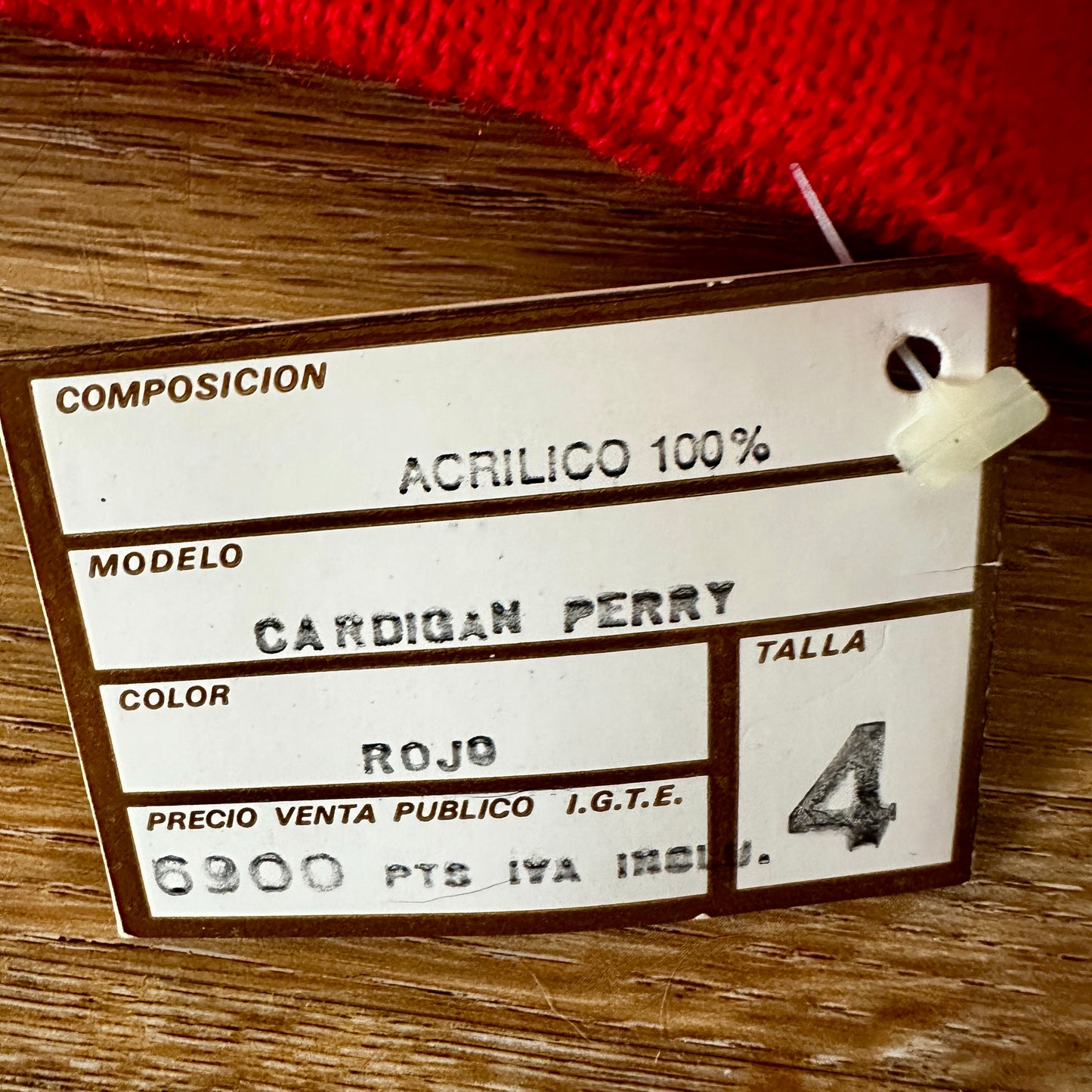 Fred Perry Vintage 80 Red Cardigan - Deadstock - 4 / M - Made in Spain