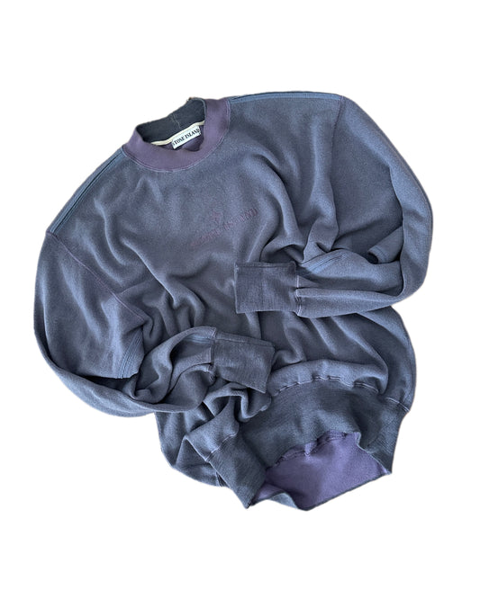 Stone Island 1988 Purple Wool Mix Knit Sweatshirt - L - Made in Italy