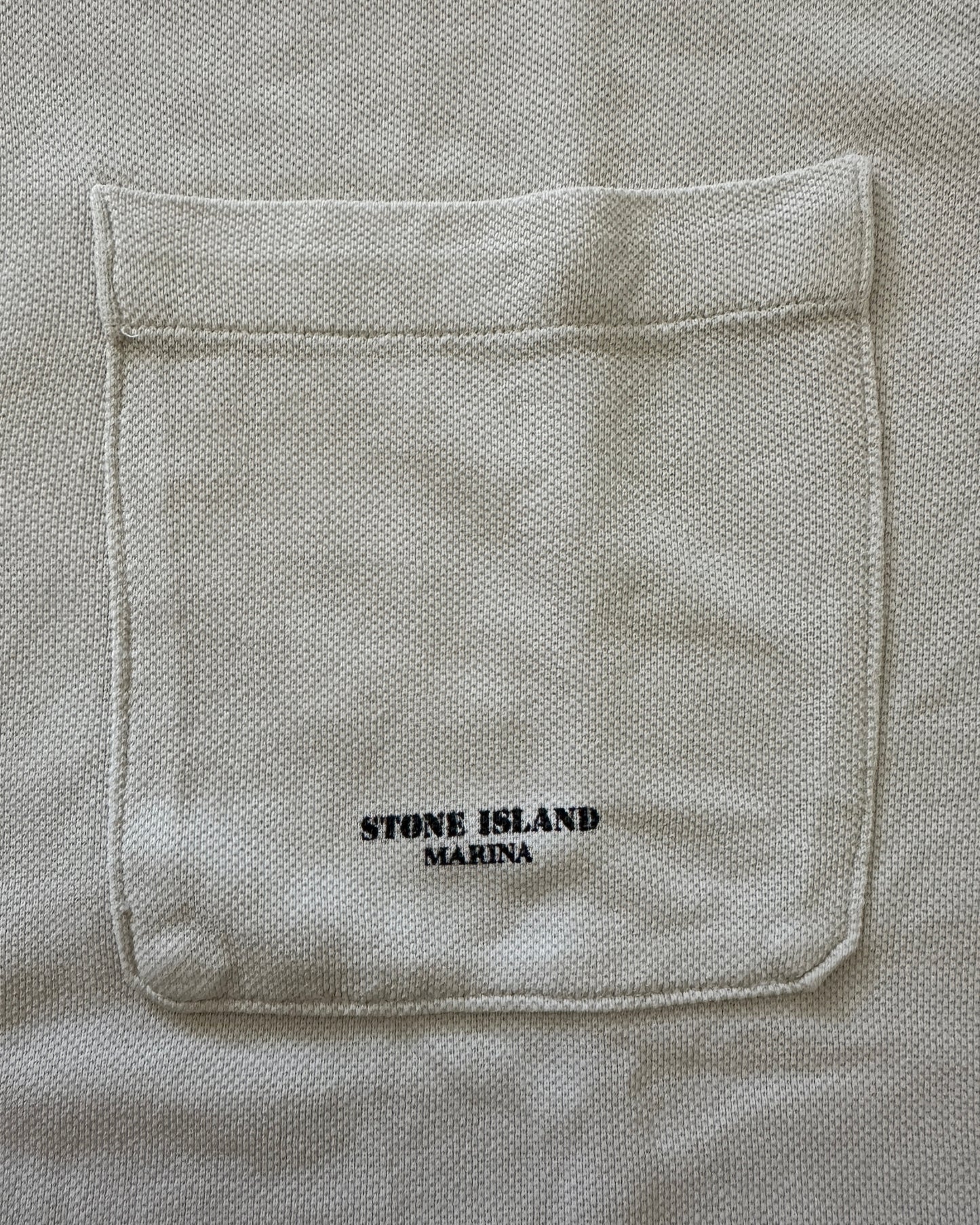 Stone Island Marina 1998 Vintage White Polo Shirt - XL - Made in Italy