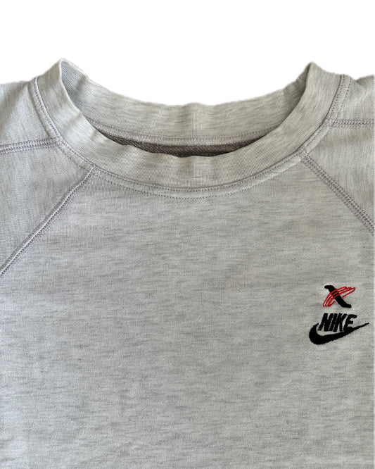 Nike Cross Training 1991 Grey Melange Cotton Fleece Rag Top Shirt - XL