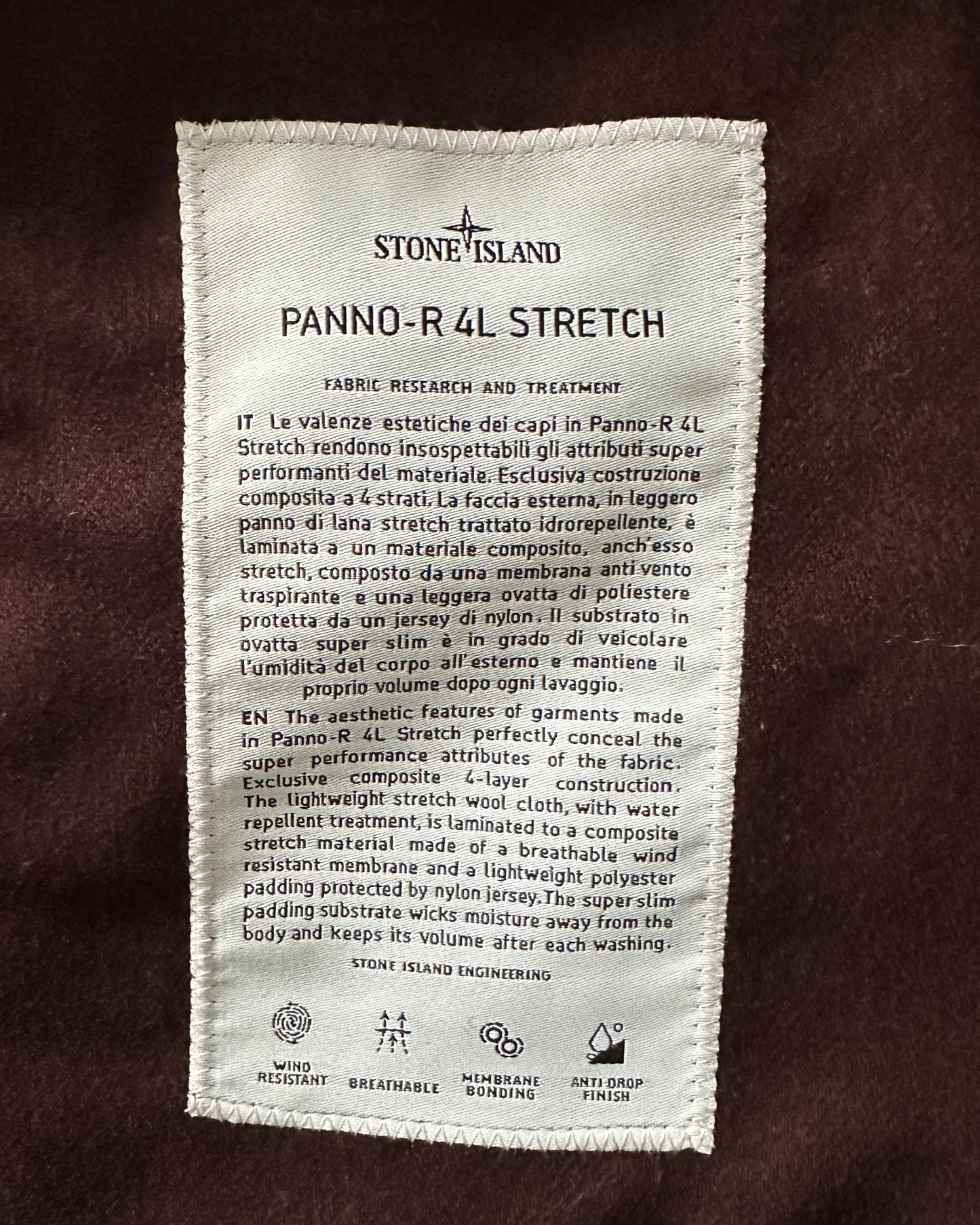 Stone Island 2017 Panno-R 4L Stretch Jacket - L - Made in Italy