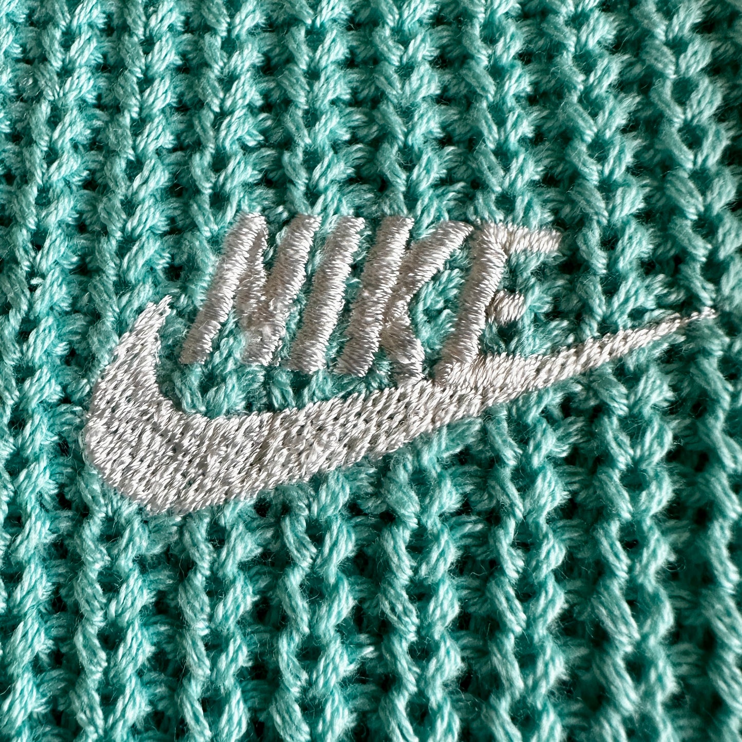 Nike 1986 Vintage Tennis V-Neck Knit Sweater Teal - L - Made in Italy