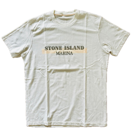 Stone Island Marina Reflective Print Ribbed Cotton T-Shirt - L