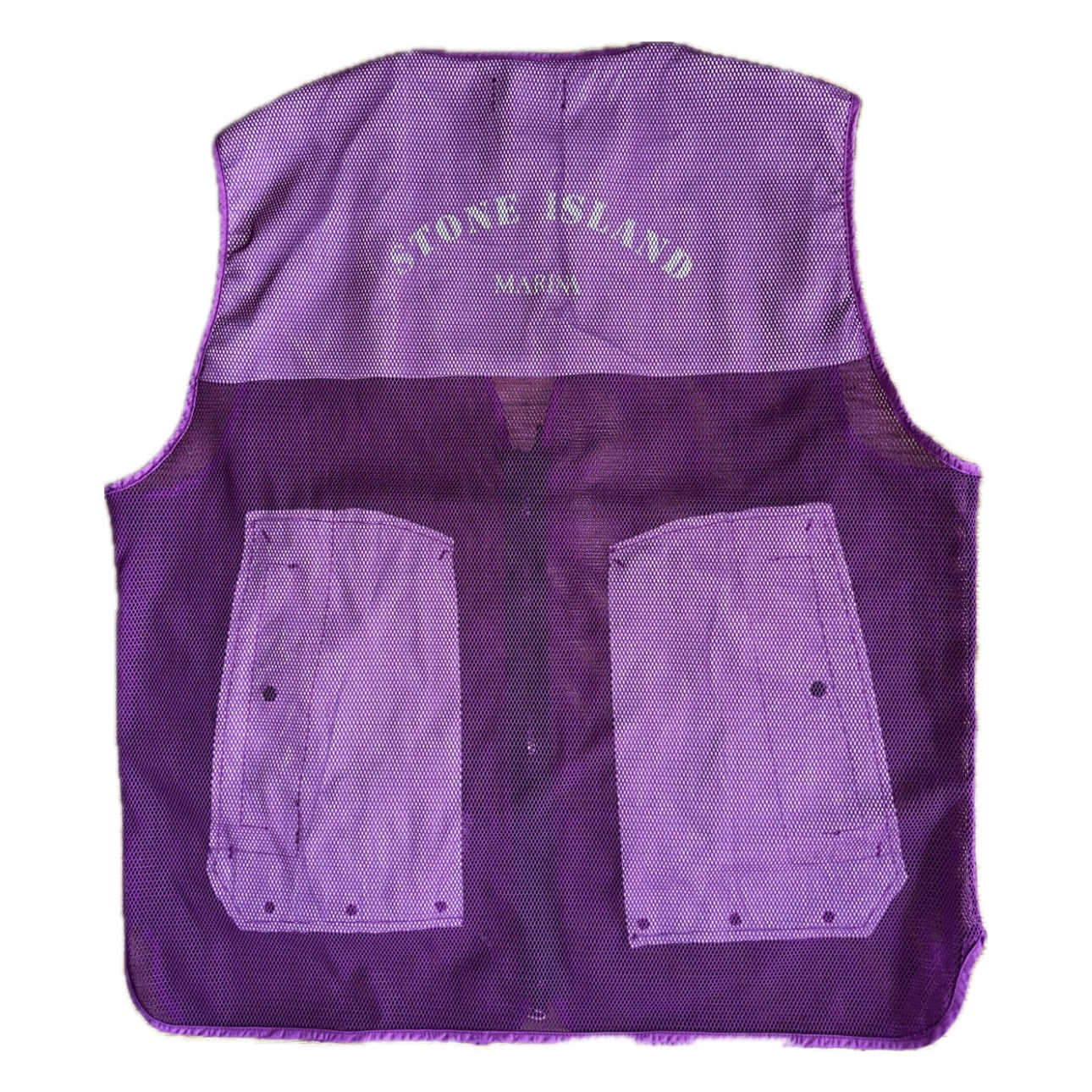 Stone Island Marina 2023 Nylon Mesh Rip Stop Prismatico Vest - Purple / BNWT - XL