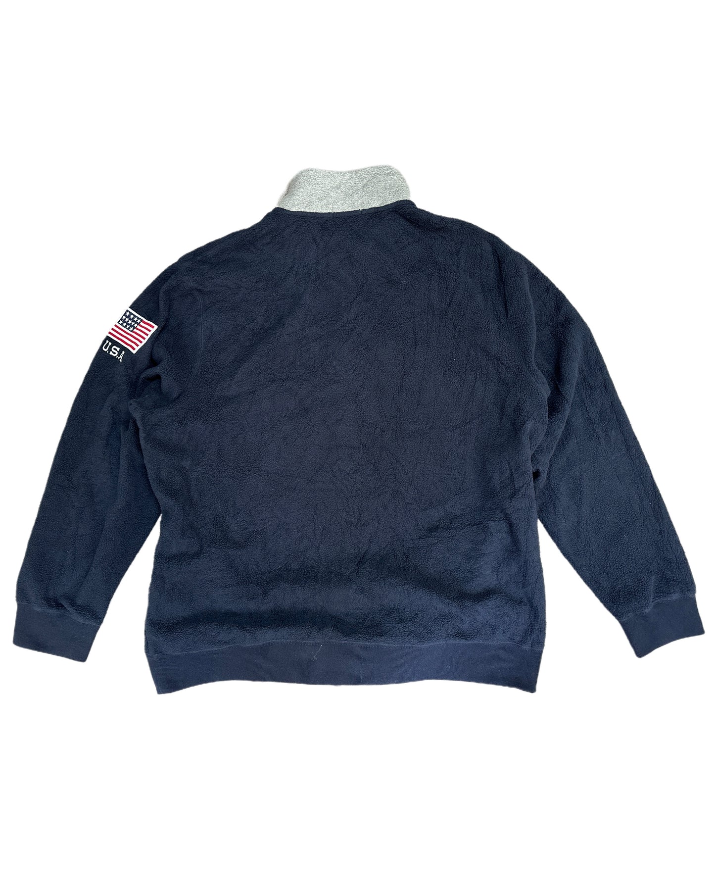 Polo Ralph Lauren USA Fleece 3/4 Zip Sweatshirt Navy - XXL