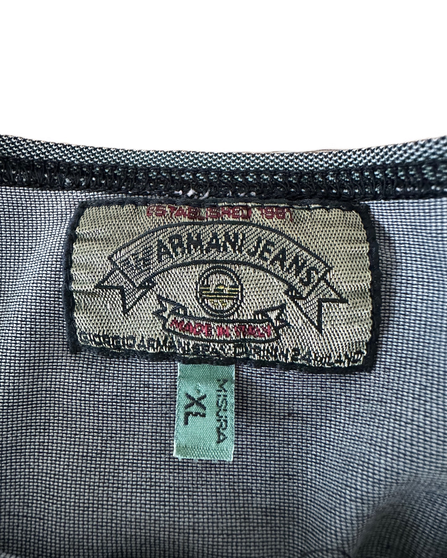 Armani Jeans Vintage 80s Henley T-Shirt - XL - Made in Italy