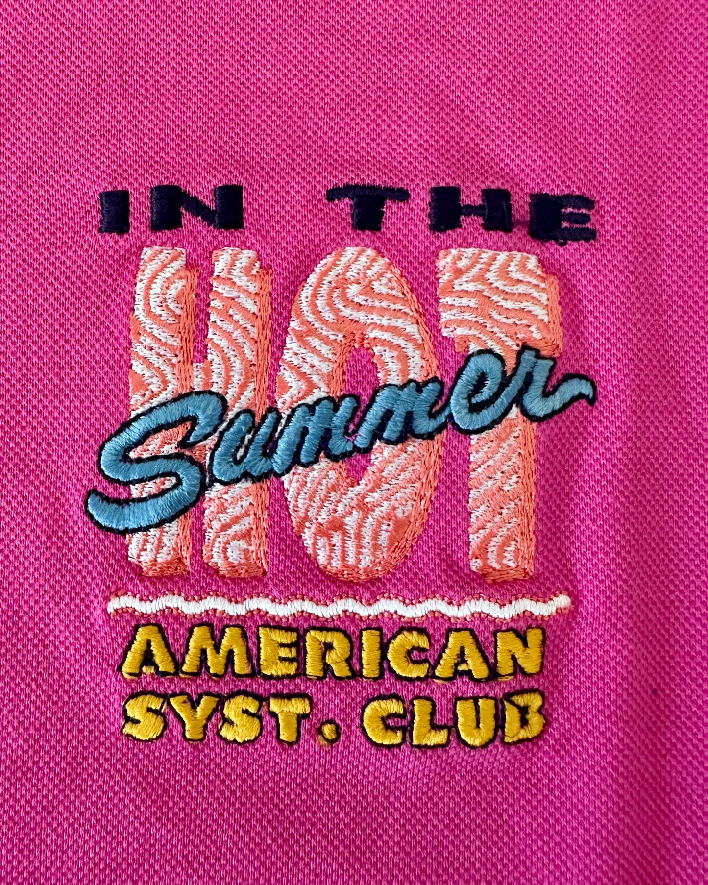 American System 1987 Vintage Hot in the Summer Polo Shirt - L - Made in Italy