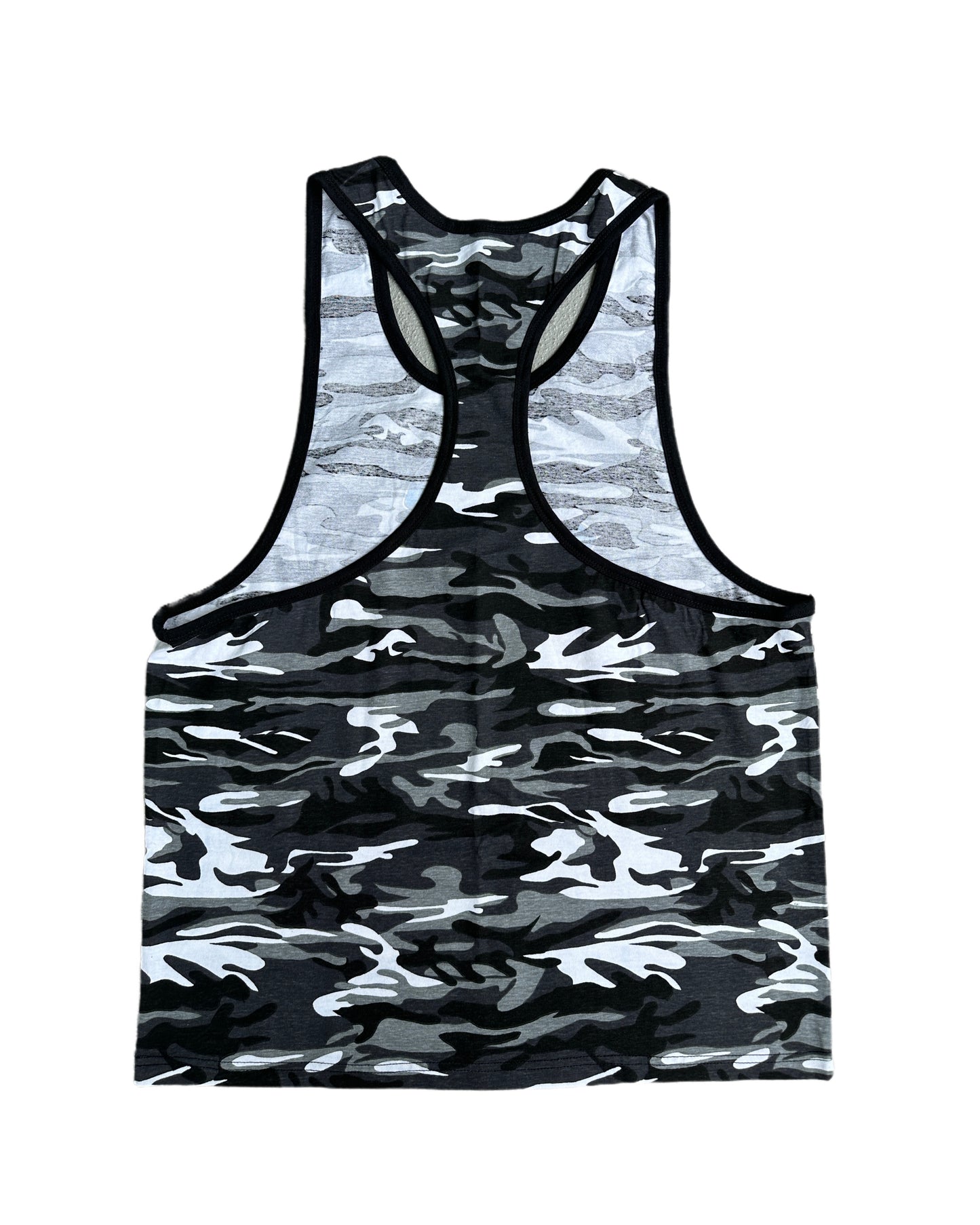 T. Micheal Retro 90s Style Bodybuilding Snow Camo Racerback Tank Top - XL