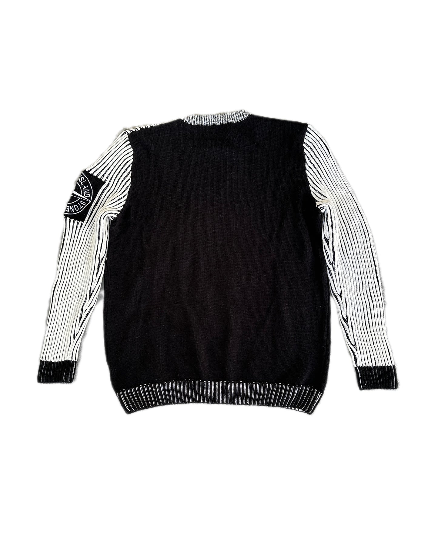 Stone Island 2019 Two Tone Rib Cotton Knit Sweater - XL - Made in Italy