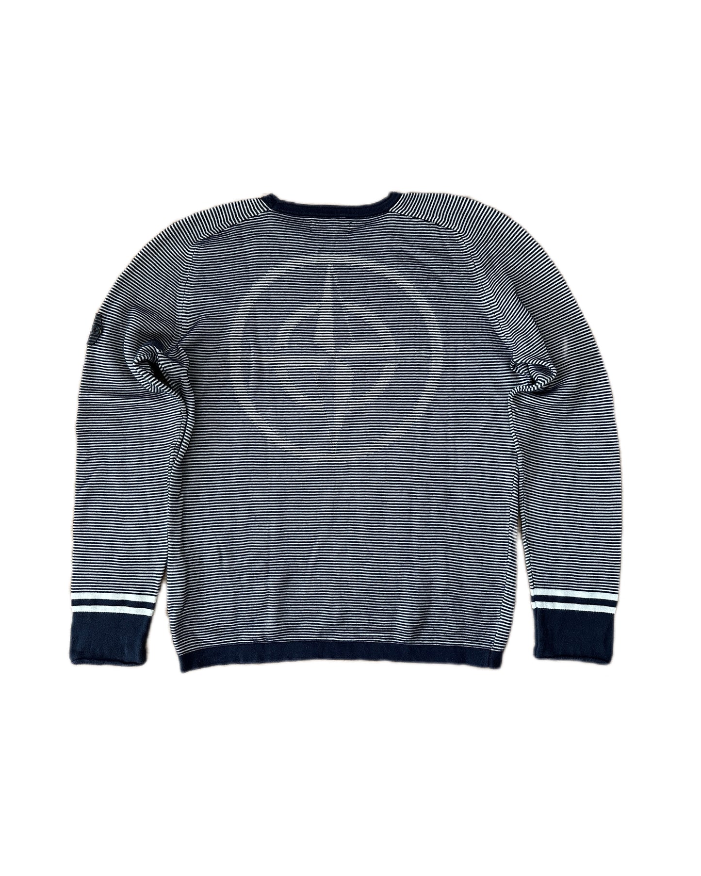 Stone Island 2009 Holographic Logo Mesh Badge 3D Knit Sweatshirt - L - Made in Italy
