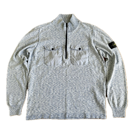 Stone Island 2019 Cotton Knit Half Zip Sweater - XL